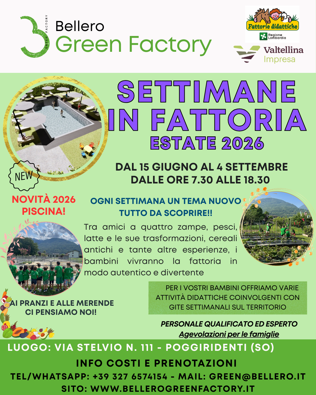 SETTIMANE ESTIVE IN FATTORIA 2026